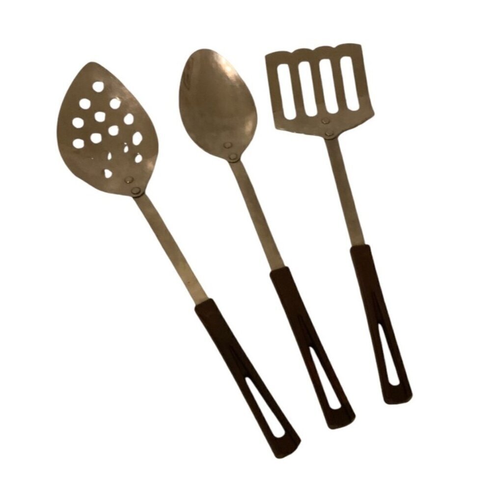 Vintage Stanhome Stainless Steel Set 3 Kitchen Utensils Spoons Spatula Stanley